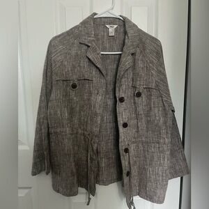 Christopher & Banks Linen Blend Jacket Size Medium Light brown